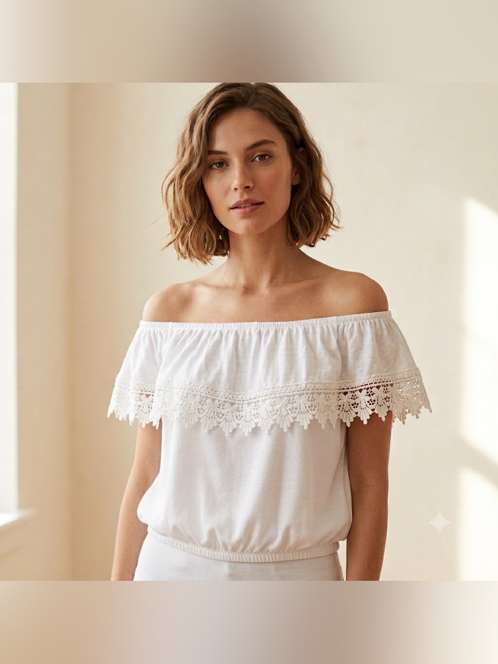 Ardene Flounce Off The Shoulder Bohemian Ruffle Top Womens Size M